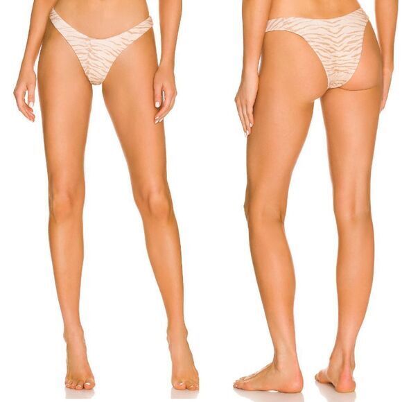NEW Free People It's Now Cool The 90's Bikini Bottom in tiger terry,‎ size L - Picture 1 of 10